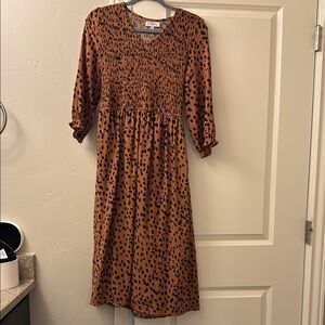 Leopard Print Midi Dress
